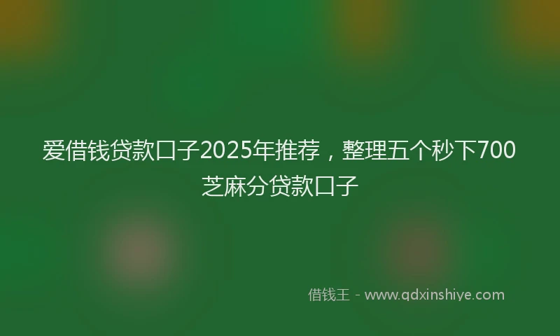 爱借钱贷款口子2025年推荐，整理五个秒下700芝麻分贷款口子