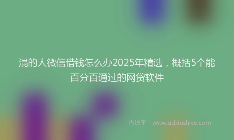 混的人微信借钱怎么办2025年精选，概括5个能百分百通过的网贷软件
