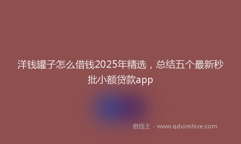 洋钱罐子怎么借钱2025年精选，总结五个最新秒批小额贷款app