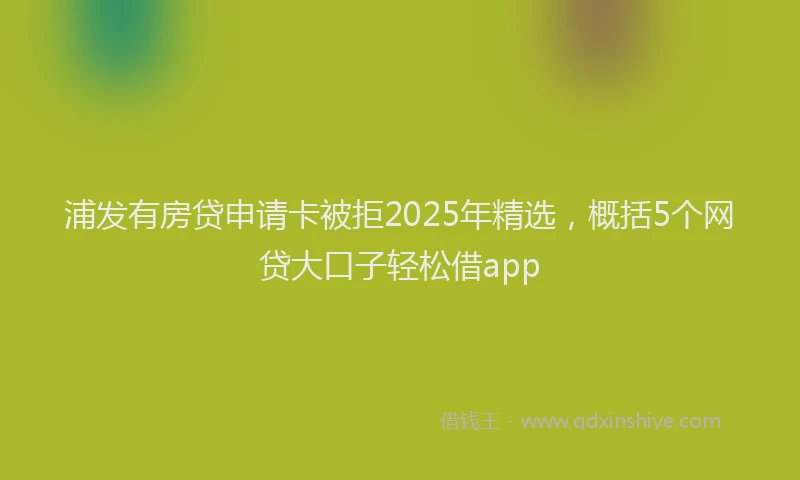 浦发有房贷申请卡被拒2025年精选，概括5个网贷大口子轻松借app