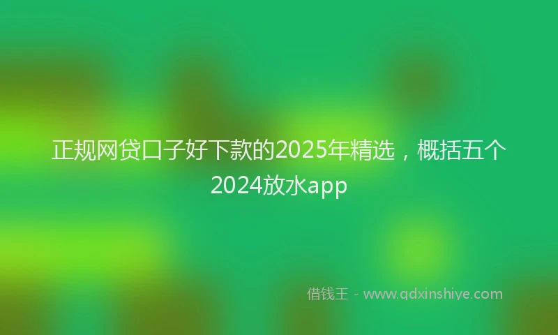 正规网贷口子好下款的2025年精选，概括五个2024放水app