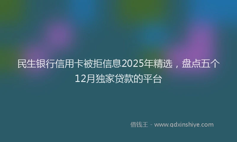 民生银行信用卡被拒信息2025年精选，盘点五个12月独家贷款的平台