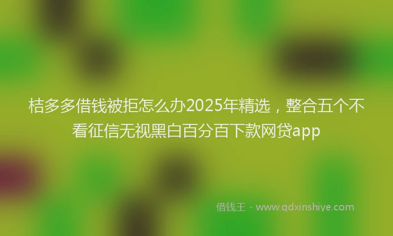 桔多多借钱被拒怎么办2025年精选，整合五个不看征信无视黑白百分百下款网贷app