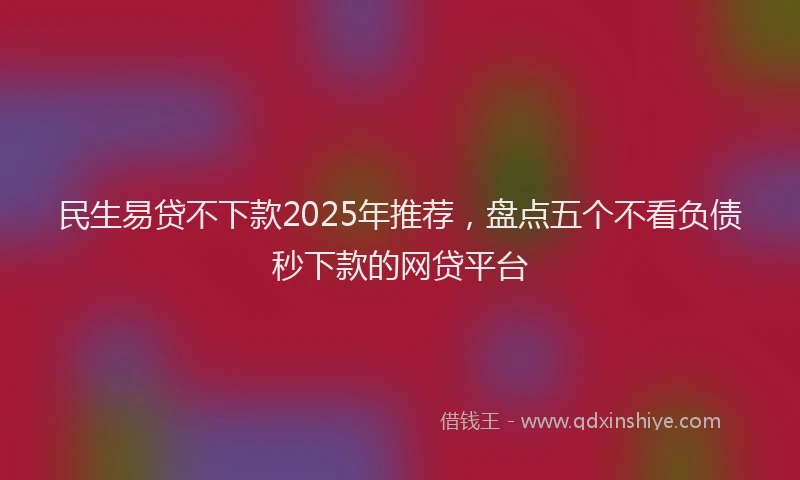 民生易贷不下款2025年推荐，盘点五个不看负债秒下款的网贷平台