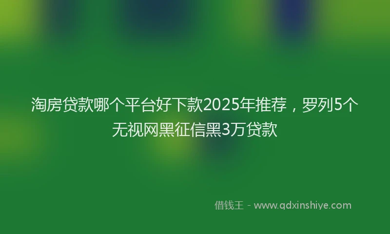 淘房贷款哪个平台好下款2025年推荐，罗列5个无视网黑征信黑3万贷款