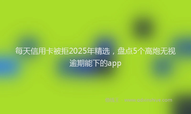 每天信用卡被拒2025年精选，盘点5个高炮无视逾期能下的app