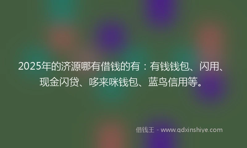 2025年的济源哪有借钱的有：有钱钱包、闪用、现金闪贷、哆来咪钱包、蓝鸟信用等。