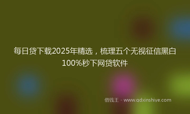 每日贷下载2025年精选，梳理五个无视征信黑白100%秒下网贷软件