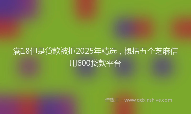 满18但是贷款被拒2025年精选，概括五个芝麻信用600贷款平台