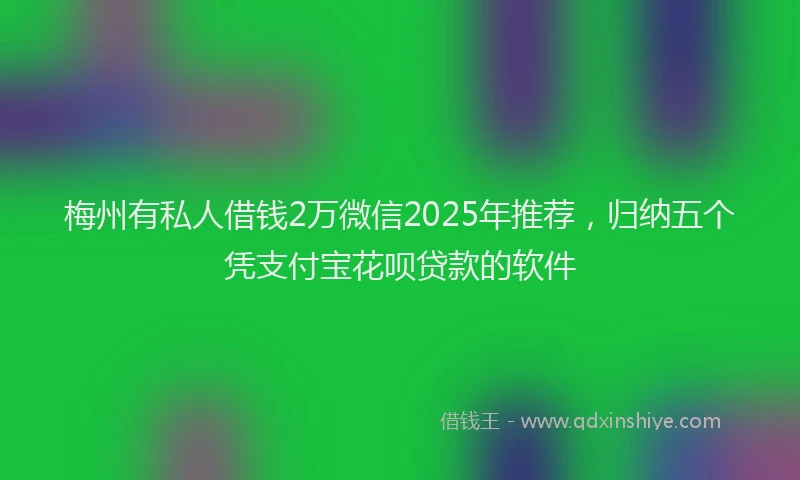 梅州有私人借钱2万微信2025年推荐，归纳五个凭支付宝花呗贷款的软件