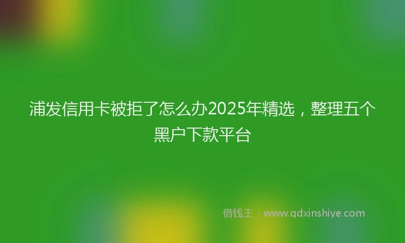 浦发信用卡被拒了怎么办2025年精选，整理五个黑户下款平台