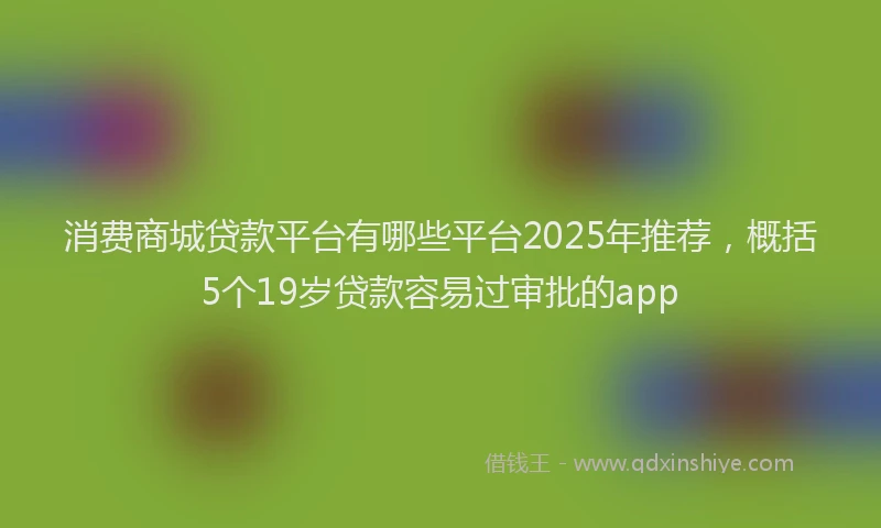 消费商城贷款平台有哪些平台2025年推荐，概括5个19岁贷款容易过审批的app