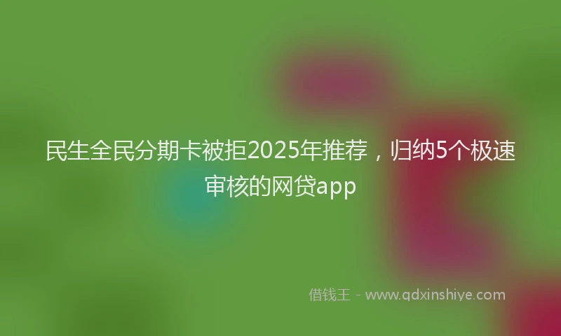 民生全民分期卡被拒2025年推荐，归纳5个极速审核的网贷app