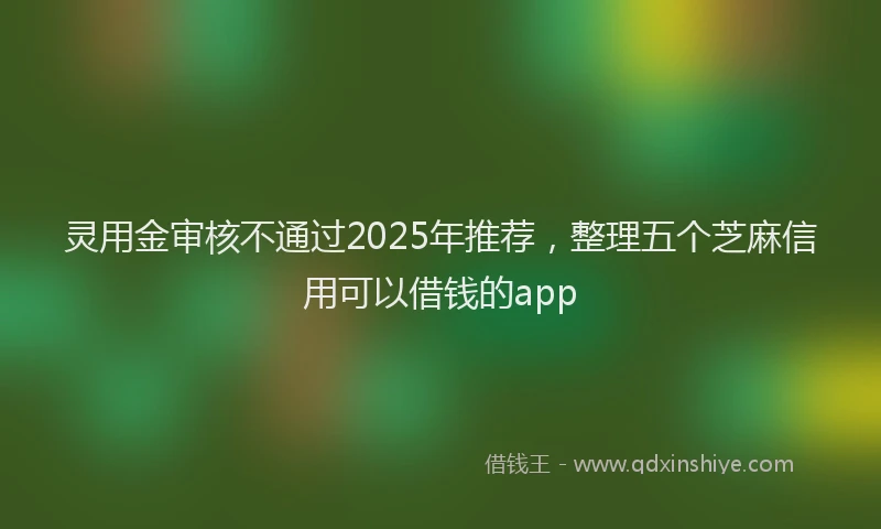 灵用金审核不通过2025年推荐，整理五个芝麻信用可以借钱的app