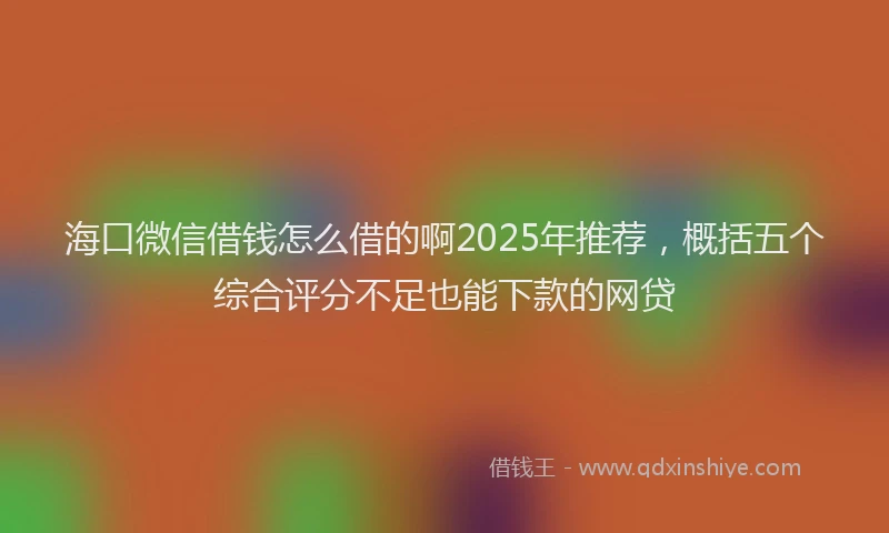 海口微信借钱怎么借的啊2025年推荐，概括五个综合评分不足也能下款的网贷
