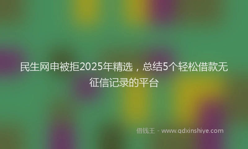 民生网申被拒2025年精选，总结5个轻松借款无征信记录的平台