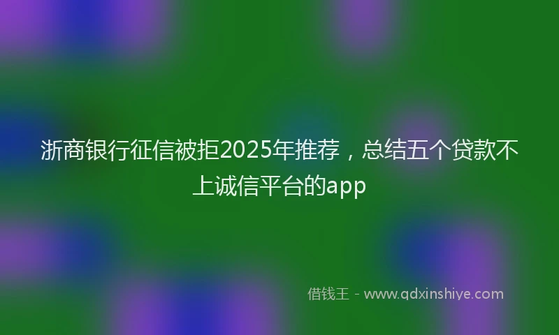 浙商银行征信被拒2025年推荐，总结五个贷款不上诚信平台的app