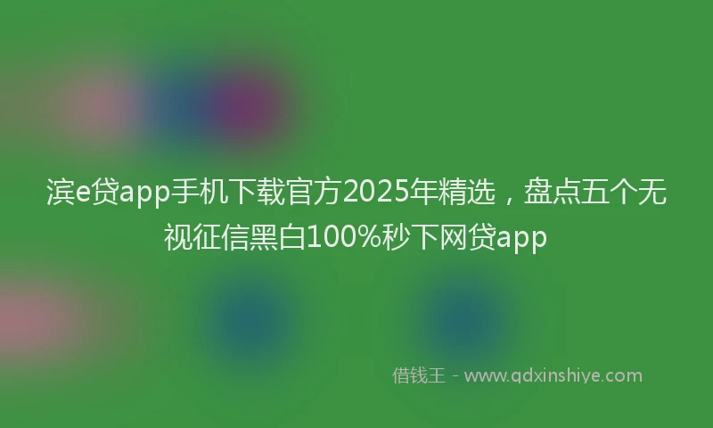 滨e贷app手机下载官方2025年精选，盘点五个无视征信黑白100%秒下网贷app