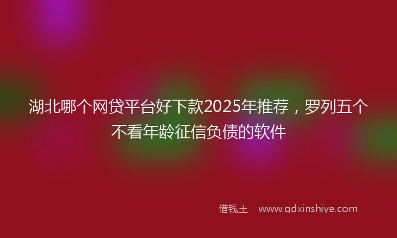 湖北哪个网贷平台好下款2025年推荐，罗列五个不看年龄征信负债的软件