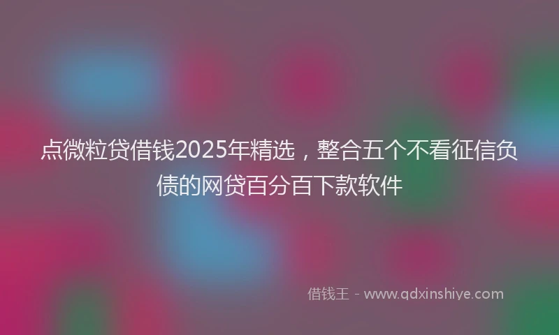 点微粒贷借钱2025年精选，整合五个不看征信负债的网贷百分百下款软件