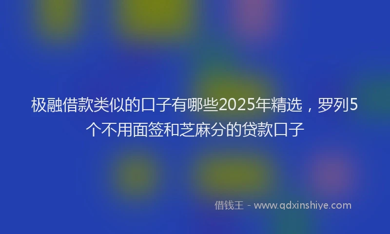 极融借款类似的口子有哪些2025年精选，罗列5个不用面签和芝麻分的贷款口子