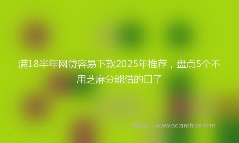 满18半年网贷容易下款2025年推荐，盘点5个不用芝麻分能借的口子