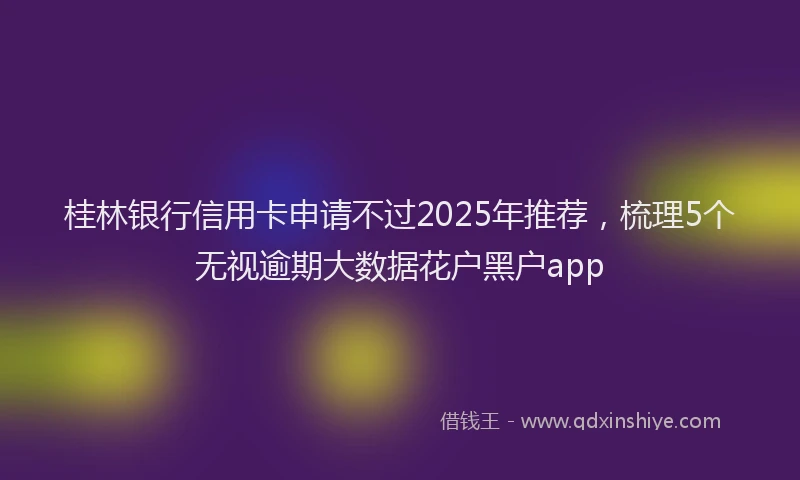 桂林银行信用卡申请不过2025年推荐，梳理5个无视逾期大数据花户黑户app
