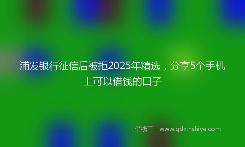 浦发银行征信后被拒2025年精选，分享5个手机上可以借钱的口子
