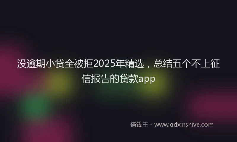 没逾期小贷全被拒2025年精选，总结五个不上征信报告的贷款app