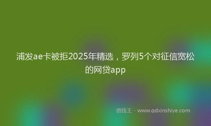浦发ae卡被拒2025年精选，罗列5个对征信宽松的网贷app