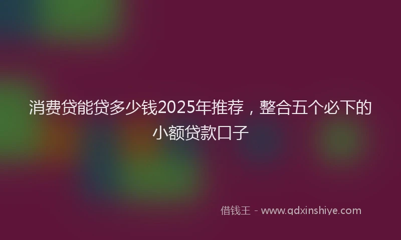 消费贷能贷多少钱2025年推荐，整合五个必下的小额贷款口子