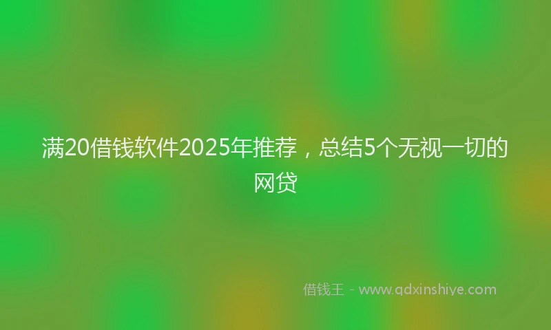 满20借钱软件2025年推荐，总结5个无视一切的网贷