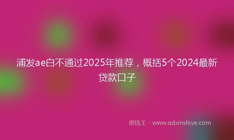 浦发ae白不通过2025年推荐，概括5个2024最新贷款口子