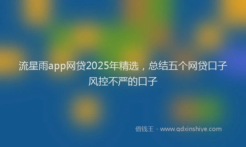 流星雨app网贷2025年精选，总结五个网贷口子风控不严的口子