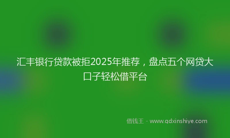 汇丰银行贷款被拒2025年推荐，盘点五个网贷大口子轻松借平台