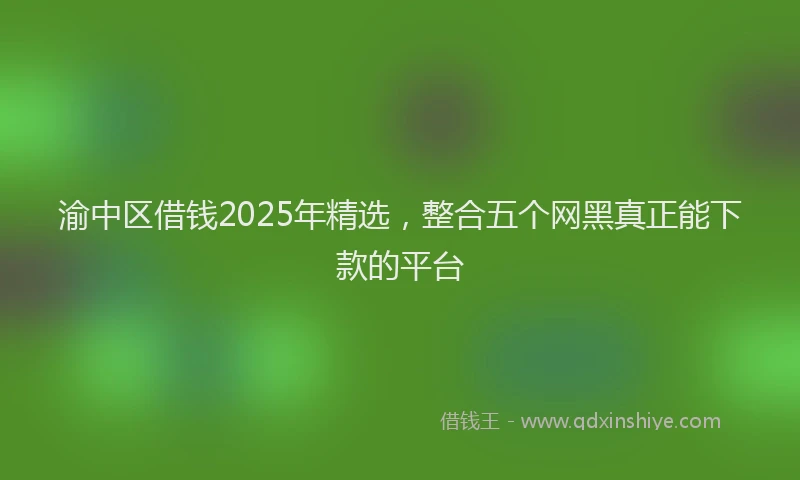 渝中区借钱2025年精选，整合五个网黑真正能下款的平台
