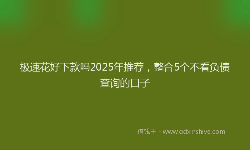 极速花好下款吗2025年推荐，整合5个不看负债查询的口子