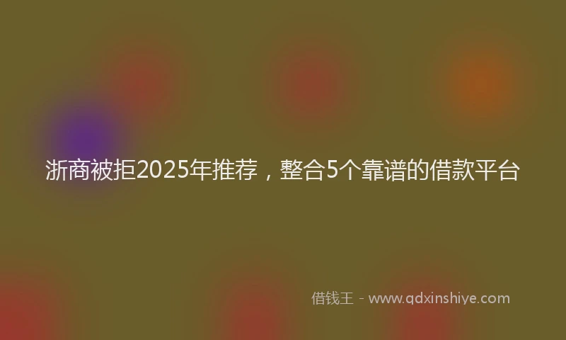 浙商被拒2025年推荐，整合5个靠谱的借款平台