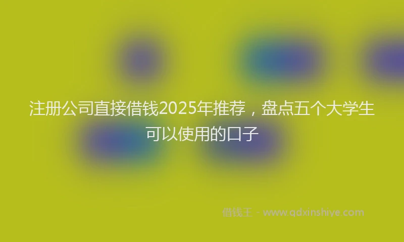 注册公司直接借钱2025年推荐，盘点五个大学生可以使用的口子