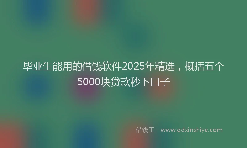 毕业生能用的借钱软件2025年精选，概括五个5000块贷款秒下口子