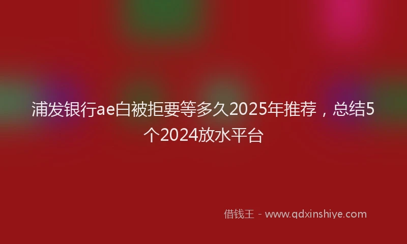 浦发银行ae白被拒要等多久2025年推荐，总结5个2024放水平台