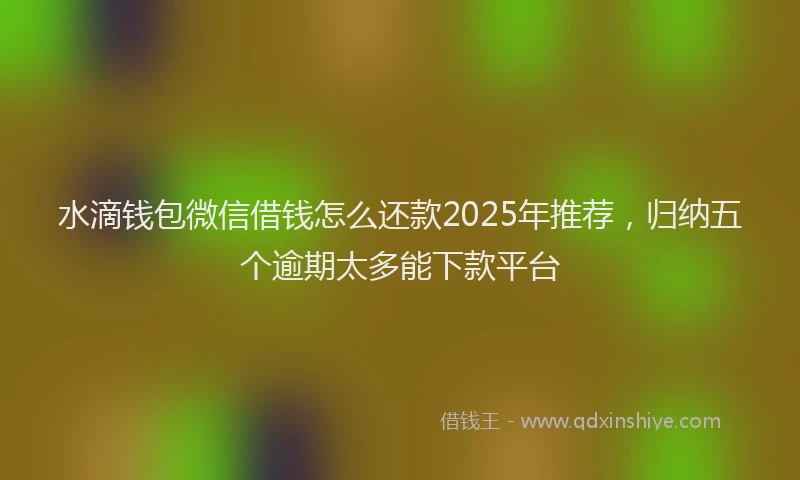 水滴钱包微信借钱怎么还款2025年推荐，归纳五个逾期太多能下款平台