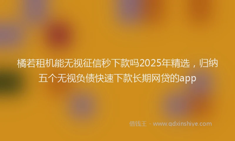 橘若租机能无视征信秒下款吗2025年精选，归纳五个无视负债快速下款长期网贷的app