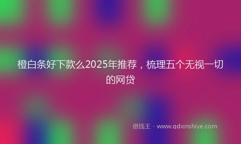 橙白条好下款么2025年推荐，梳理五个无视一切的网贷
