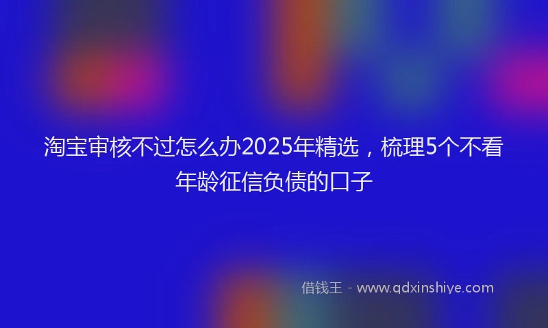淘宝审核不过怎么办2025年精选，梳理5个不看年龄征信负债的口子