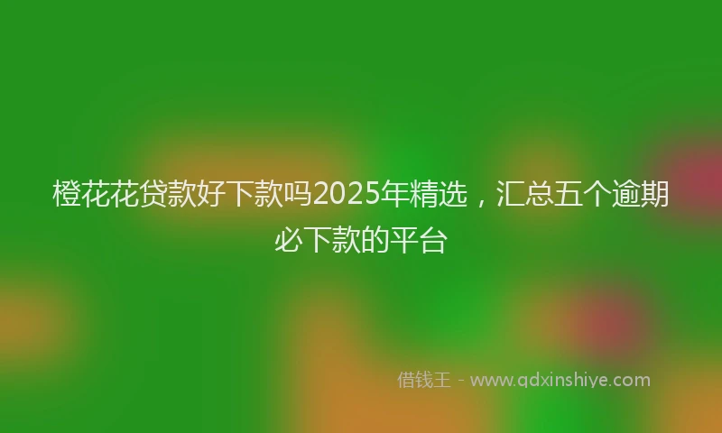 橙花花贷款好下款吗2025年精选，汇总五个逾期必下款的平台