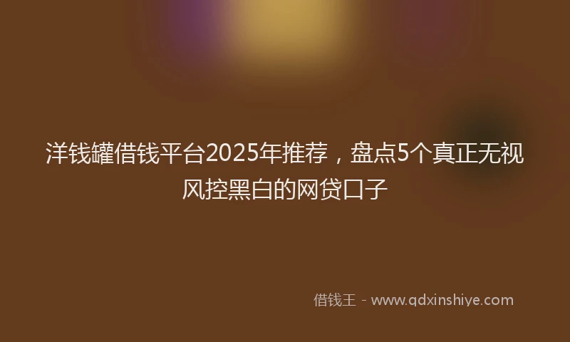 洋钱罐借钱平台2025年推荐，盘点5个真正无视风控黑白的网贷口子