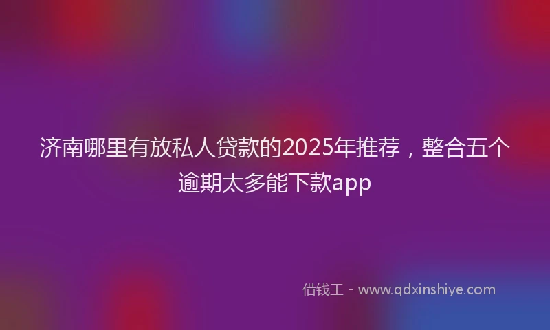 济南哪里有放私人贷款的2025年推荐，整合五个逾期太多能下款app