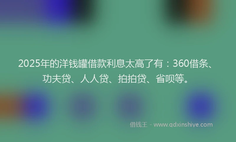 2025年的洋钱罐借款利息太高了有：360借条、功夫贷、人人贷、拍拍贷、省呗等。