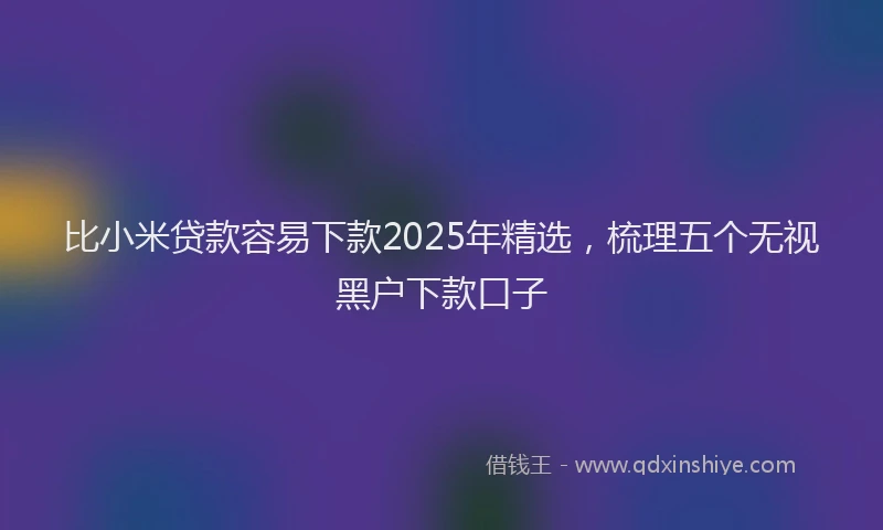 比小米贷款容易下款2025年精选，梳理五个无视黑户下款口子